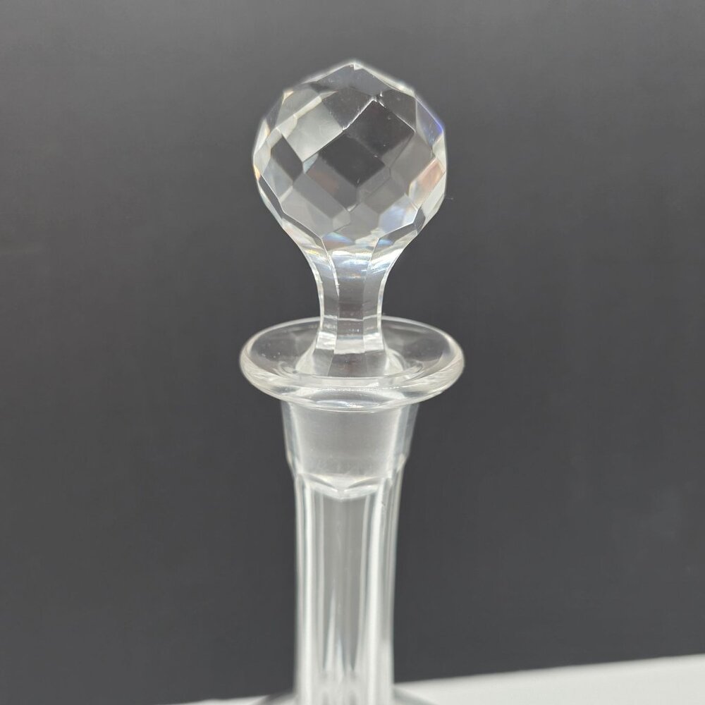 Vintage Etched Crystal Brandy Decanter With Stopper & Silver Plated Label - Picture 4 of 10